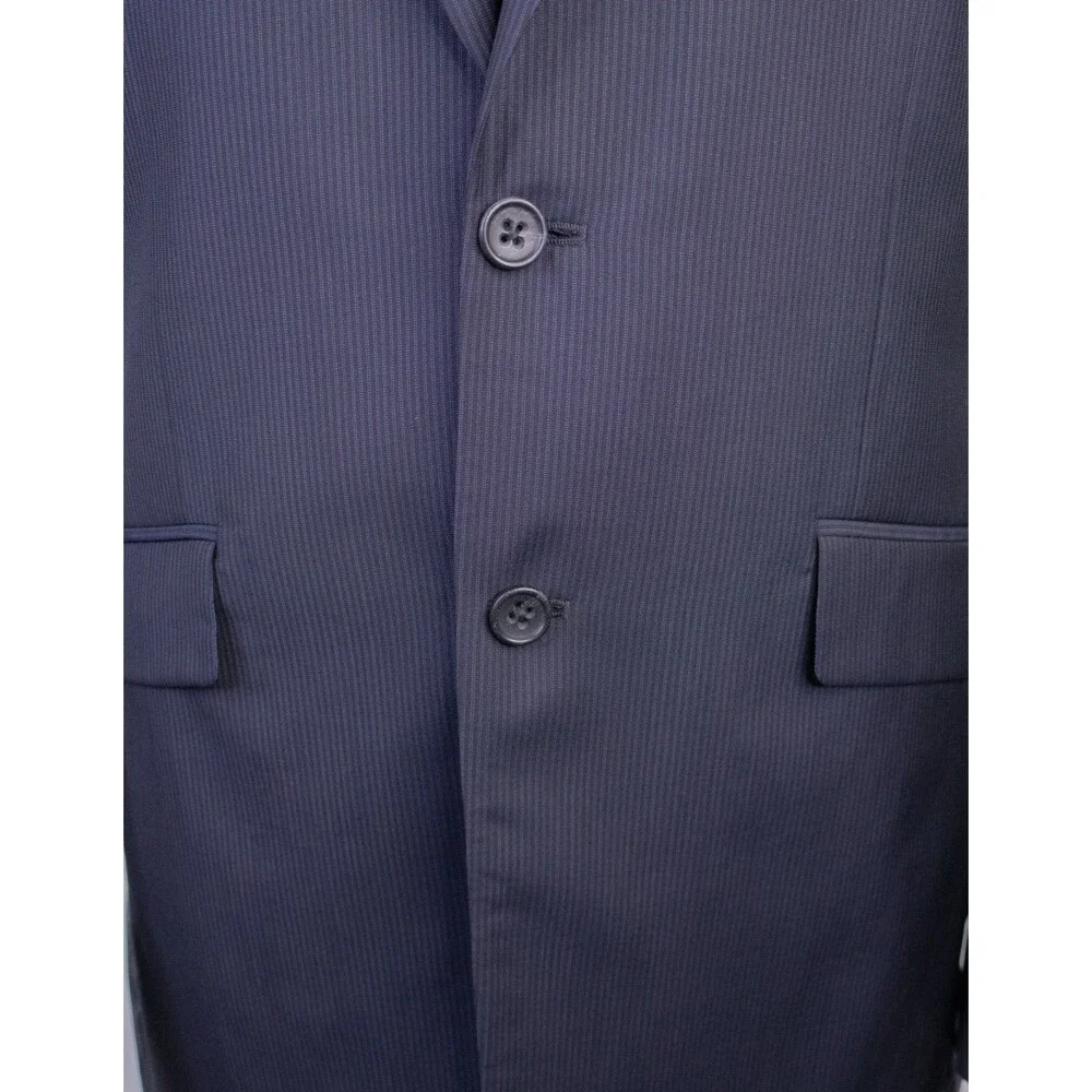 Banana Republic Blazer Mens 42L Blue Pinstripe Wool/Silk Blend Sport Coat Jacket